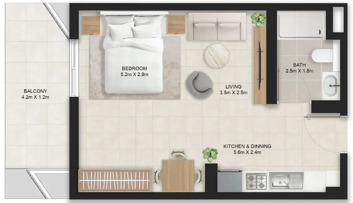 0 bedroom Apartments floor plan at Stellar Axis