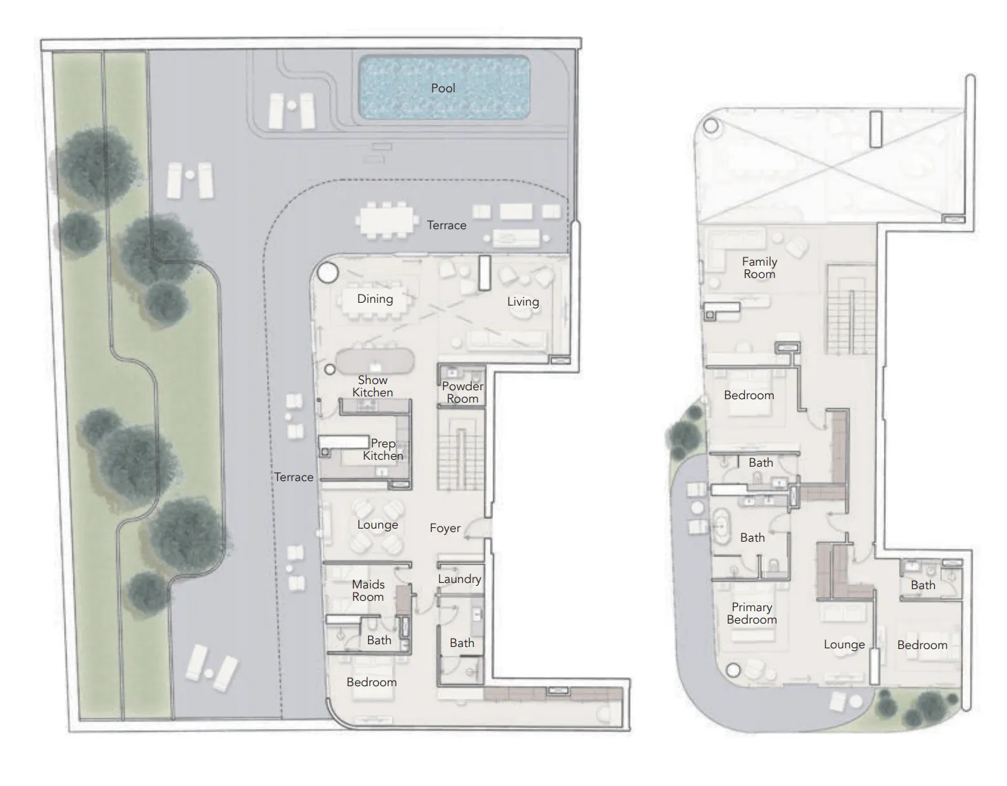 4 bedroom Duplex floor plan at Ellington Ocean House