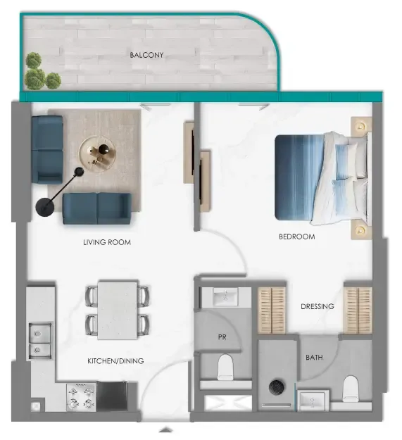 1 bedroom Apartments floor plan at Samana Hills South Haven