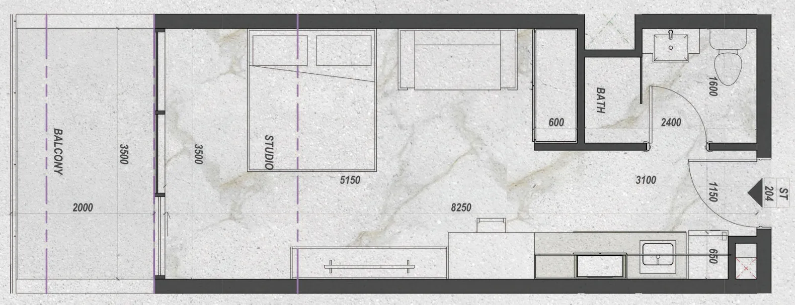 0 bedroom Apartments floor plan at Zyra Hills