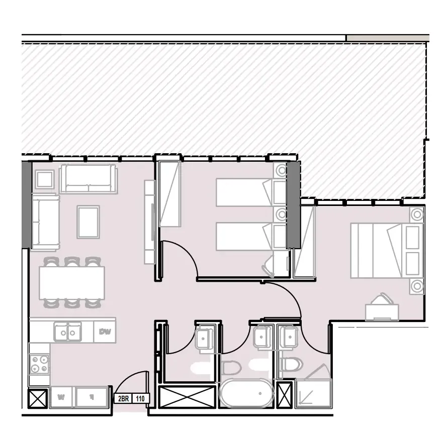 2 bedroom Apartments floor plan at Verdana III