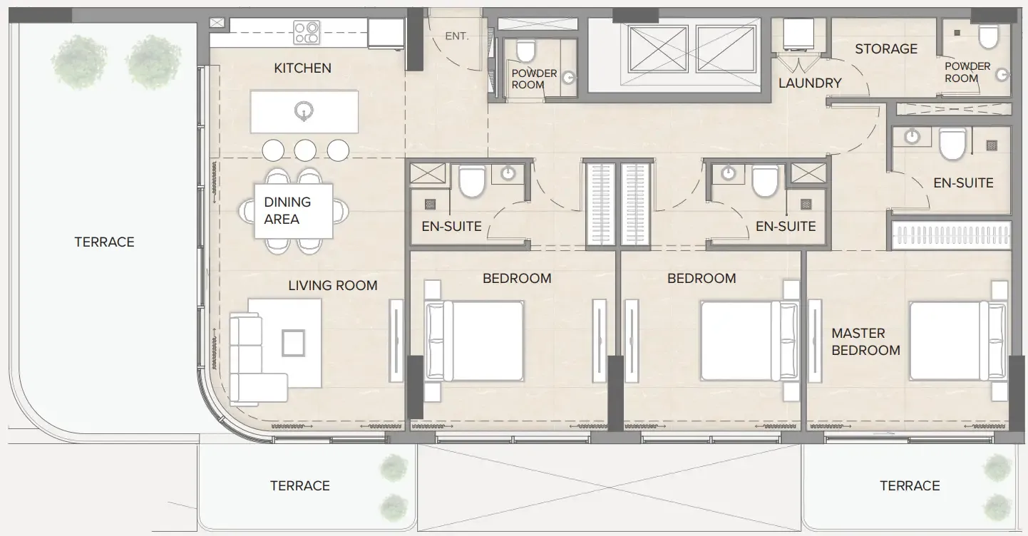 3 bedroom Apartments floor plan at Arka Enclave Residences by Atmosphere Living