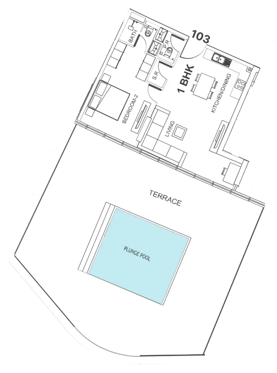 1 bedroom Apartments floor plan at Villa Del Garda