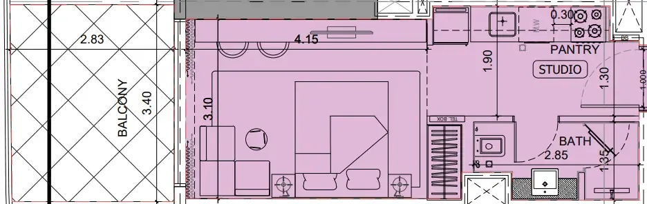 0 bedroom Apartments floor plan at Project Maybach