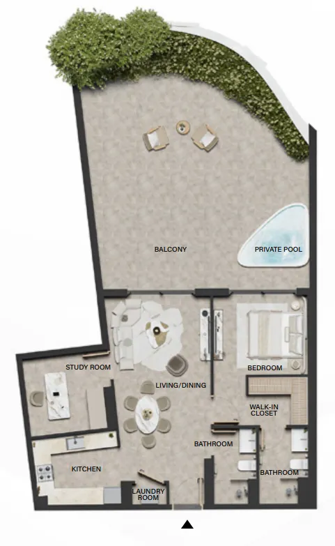 1 bedroom Apartments floor plan at Weybridge Gardens 4