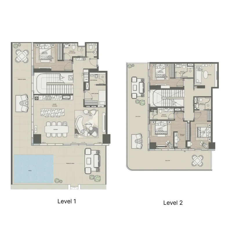 4 bedroom Villa floor plan at Mondrian Phases 1 and 2