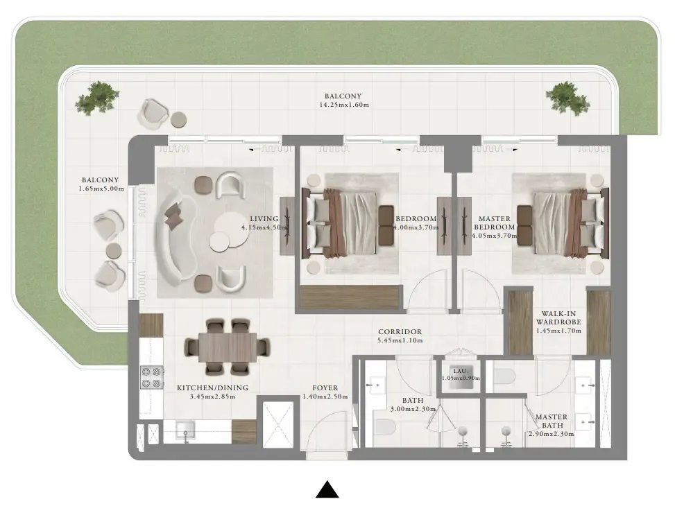 2 bedroom Apartments floor plan at Sera 2