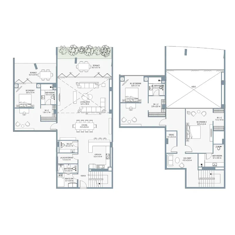 3.5 bedroom Townhouse floor plan at Beach House at Bay Residences