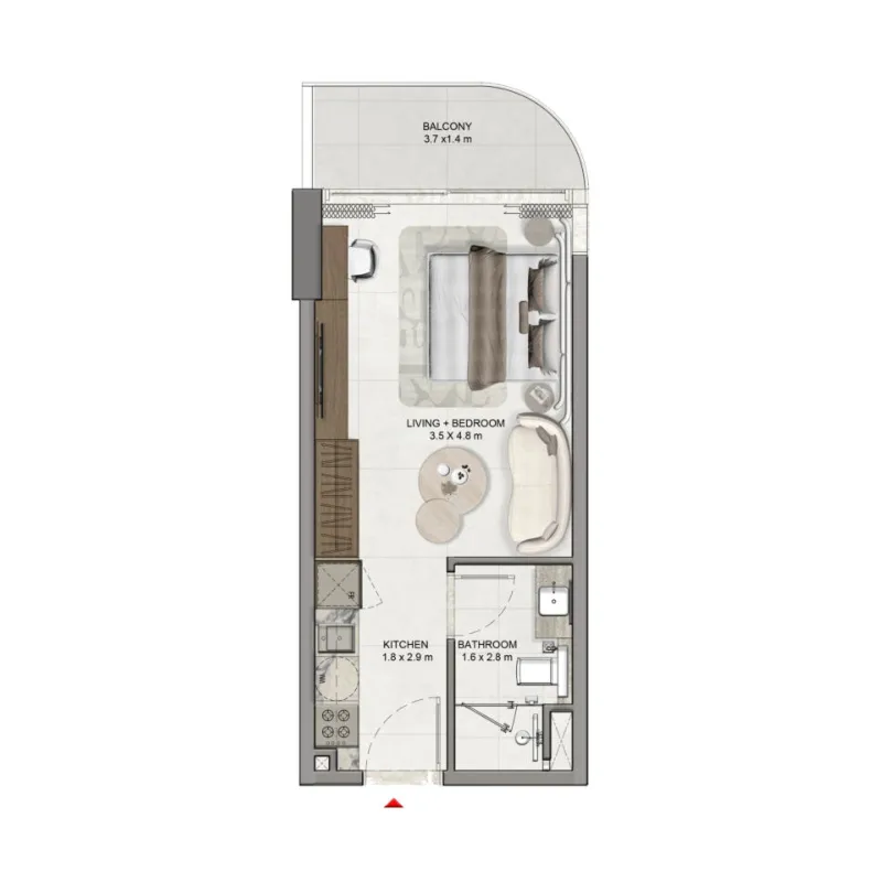 0 bedroom Apartments floor plan at La Vera Creek