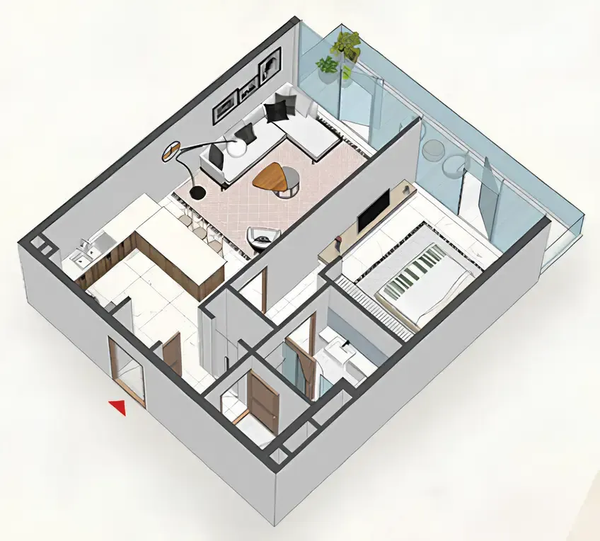 1 bedroom Apartments floor plan at Comfort by Roof
