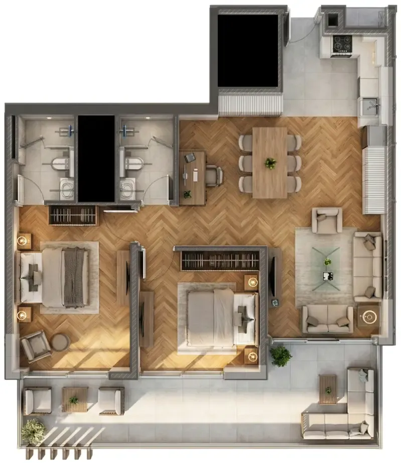 2 bedroom Apartments floor plan at Armas By Zenith