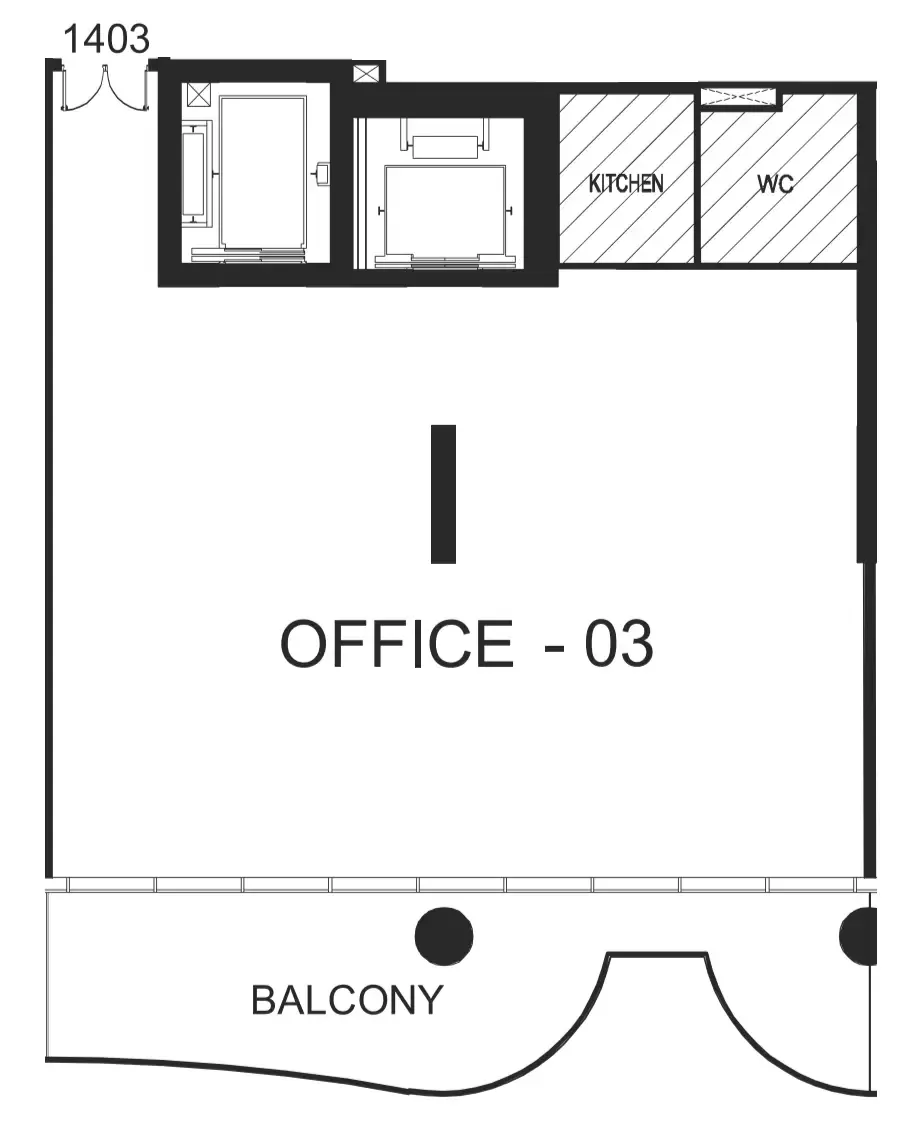  bedroom Office floor plan at The WOW Tower