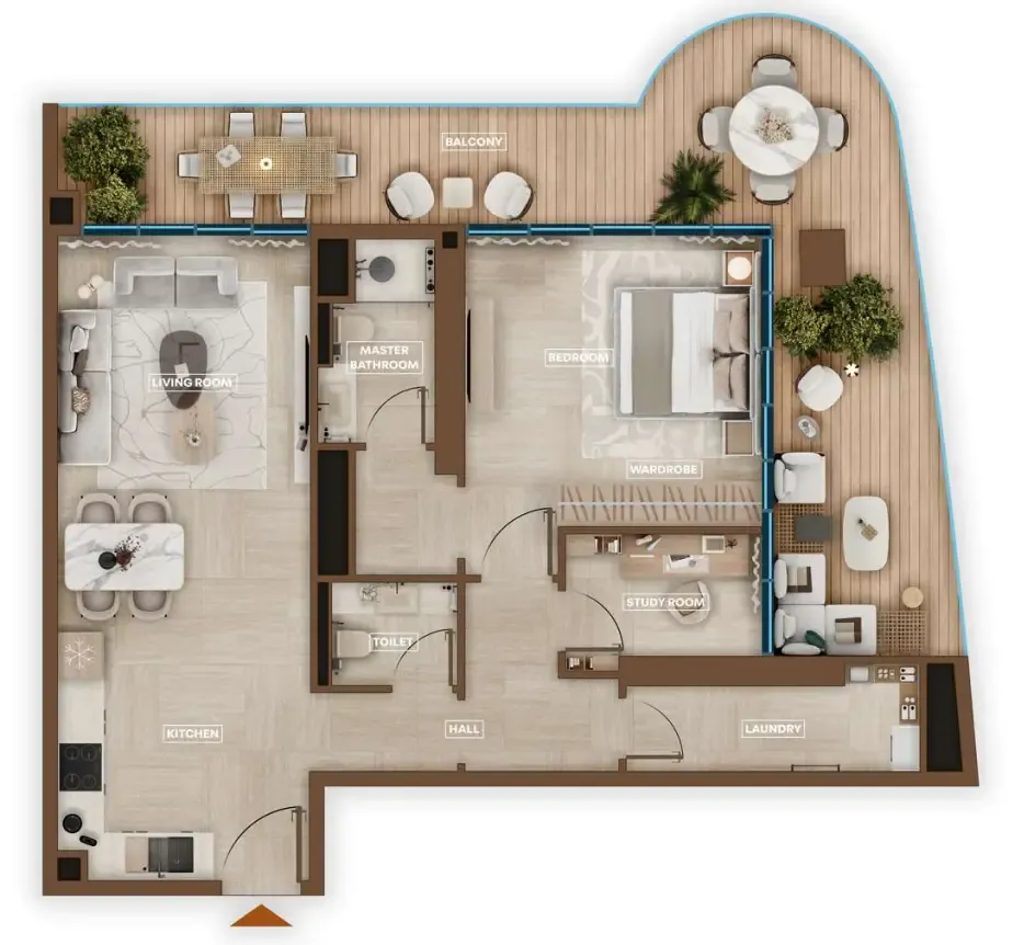 1 bedroom Apartments floor plan at Sky Hills Astra