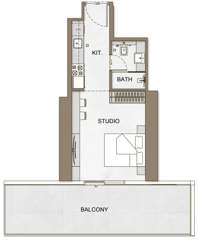 0 bedroom Apartments floor plan at Binghatti Skyhall