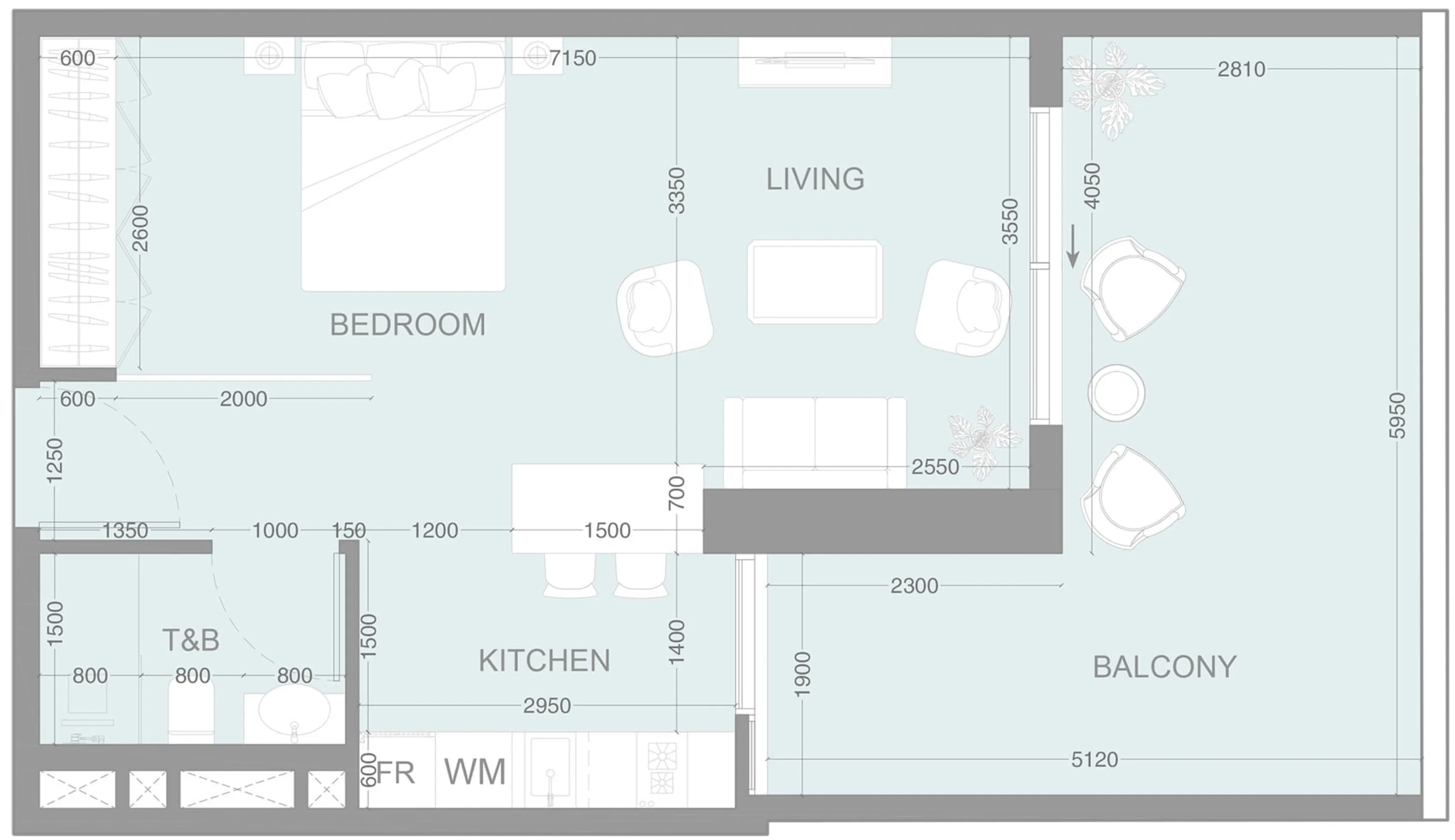 0 bedroom Apartments floor plan at LUM1NAR