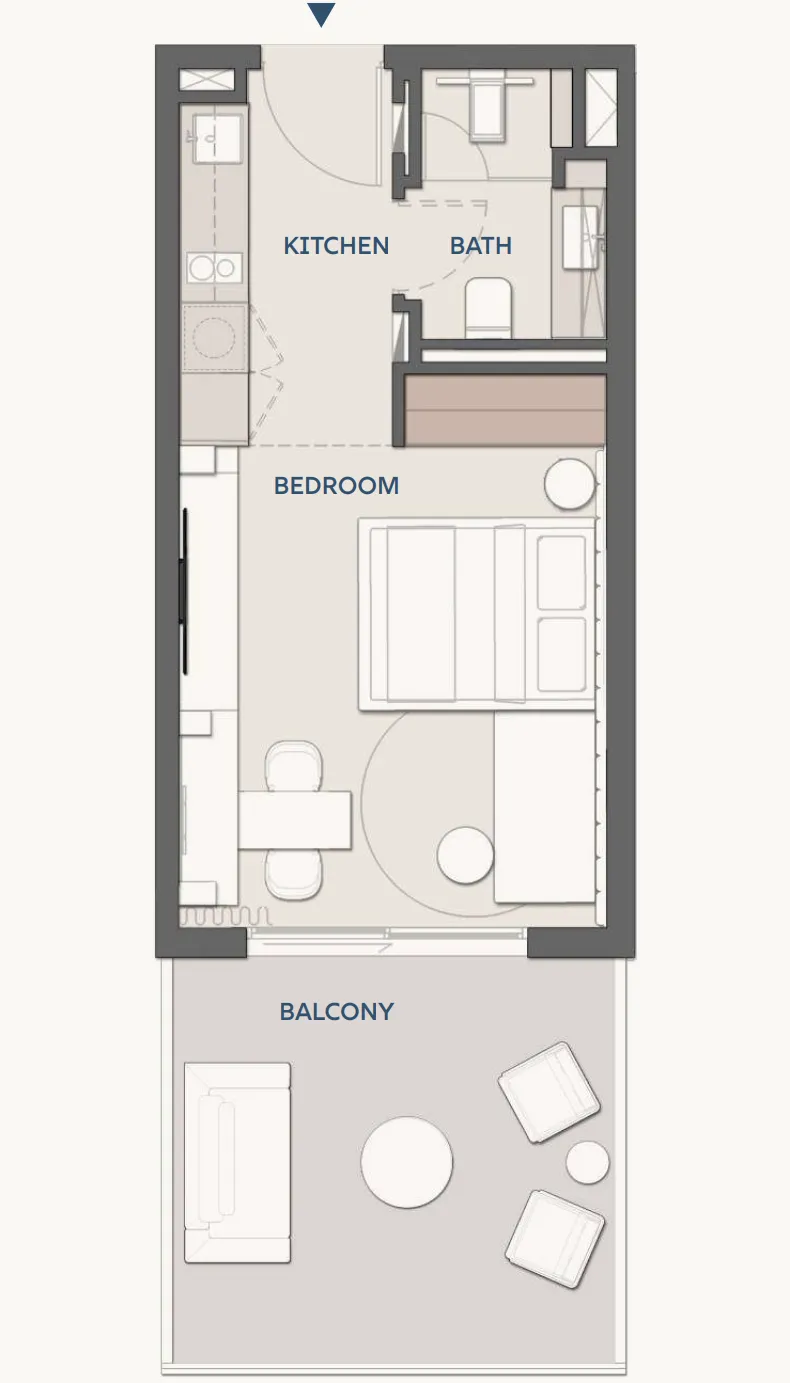 0 bedroom Apartments floor plan at Wyndham Residences Al Marjan Island