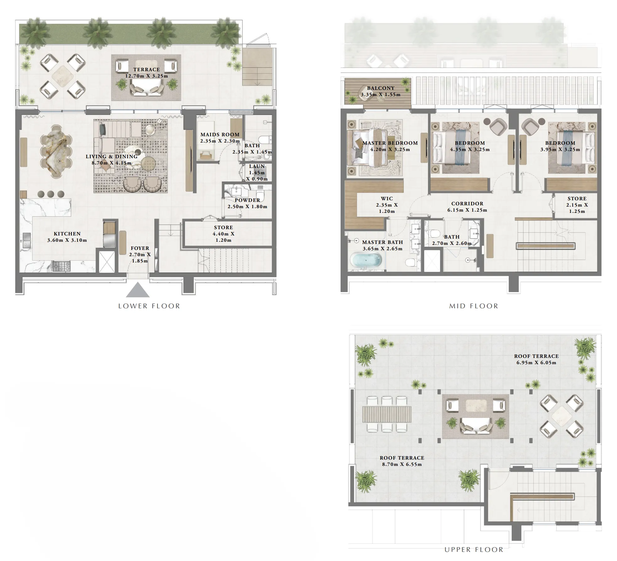 3 bedroom Townhouse floor plan at Altan