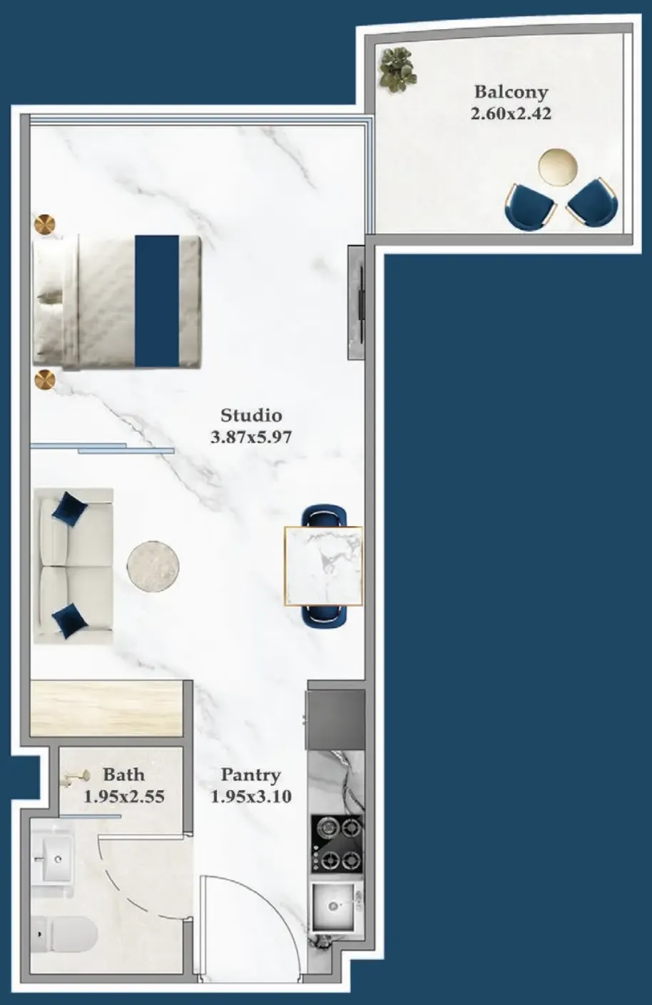 0 bedroom Apartments floor plan at Serenz