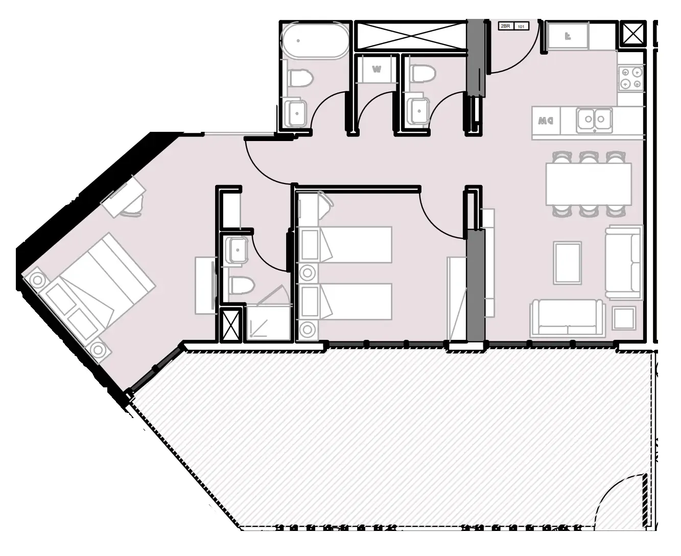 2 bedroom Apartments floor plan at Verdana III
