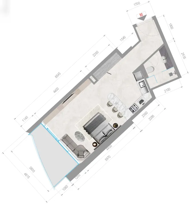 0 bedroom Apartments floor plan at Orchid Towers Phase 1