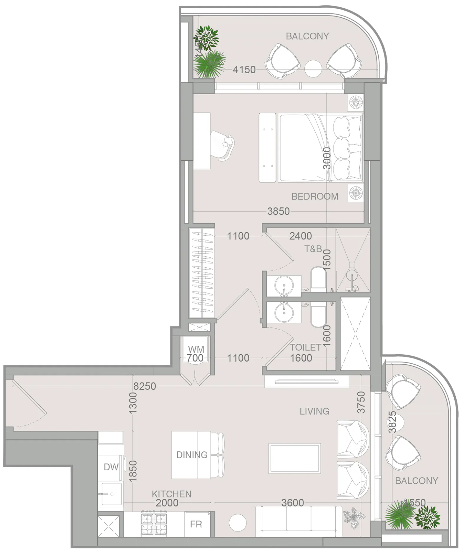 1 bedroom Apartments floor plan at ALTA V1EW