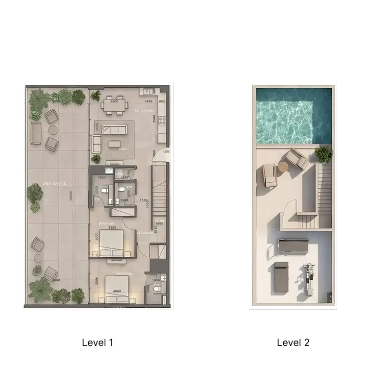 2 bedroom Penthouse floor plan at Sky Harmony
