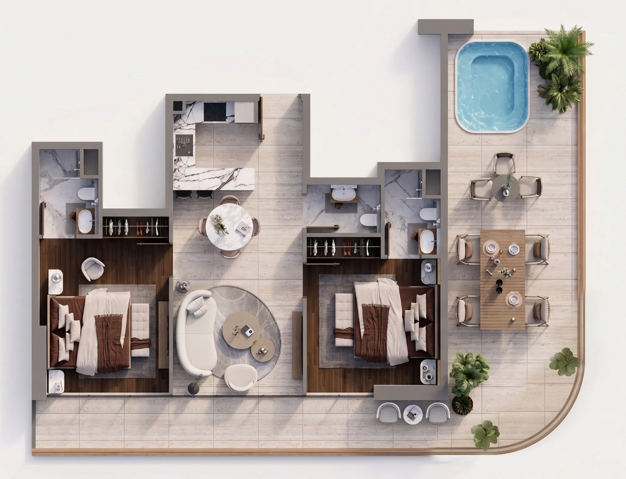 2 bedroom Apartments floor plan at Siana by Zoya