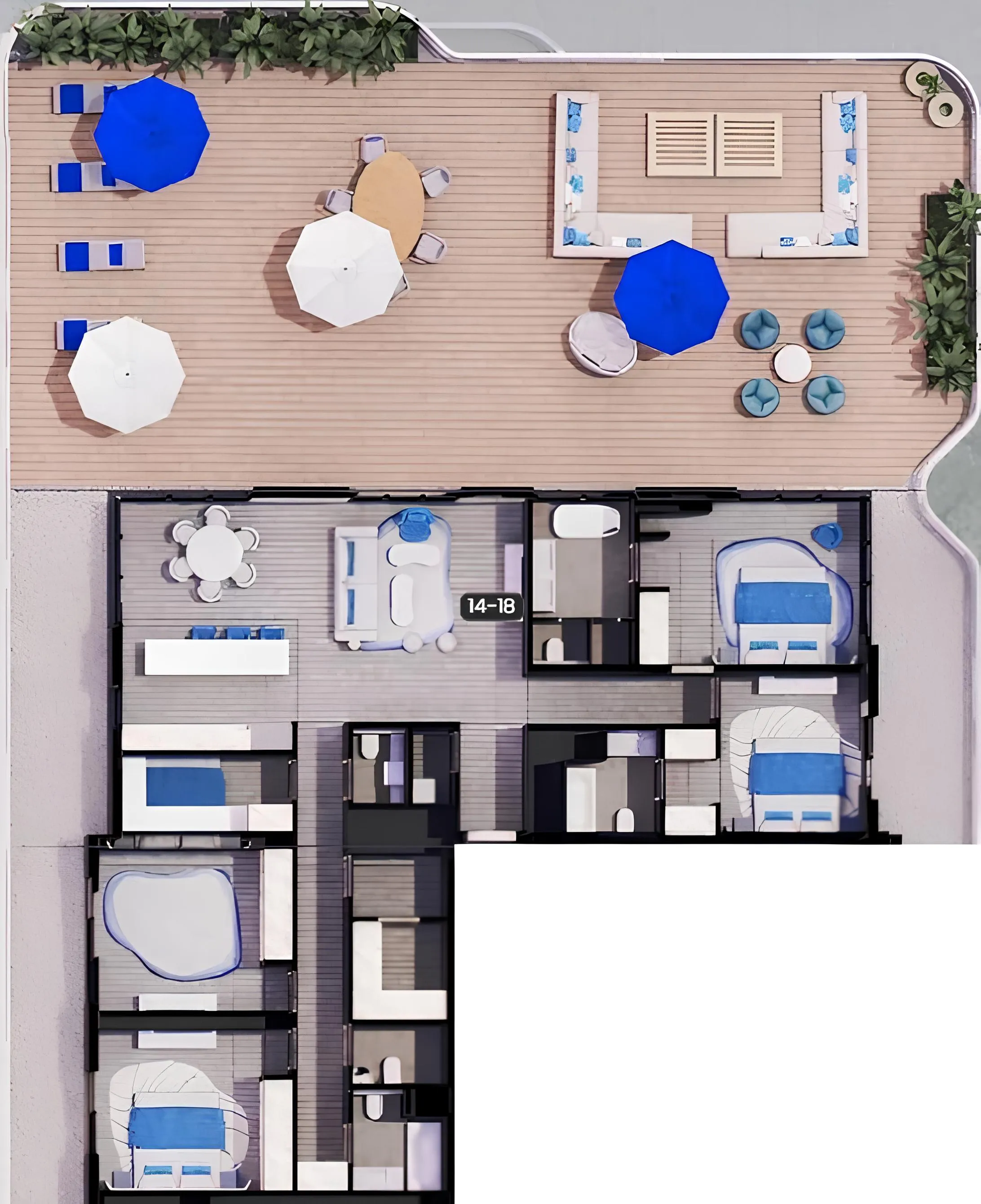 4.5 bedroom Apartments floor plan at Nikki Beach Residences