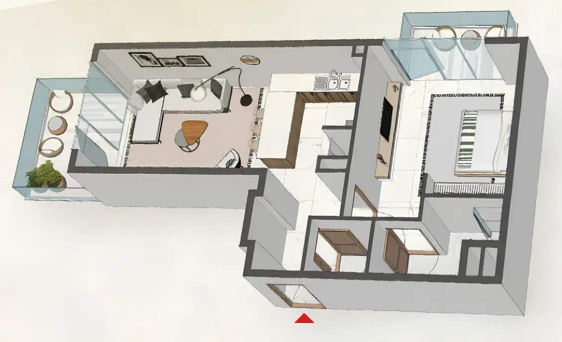 1 bedroom Apartments floor plan at Comfort by Roof