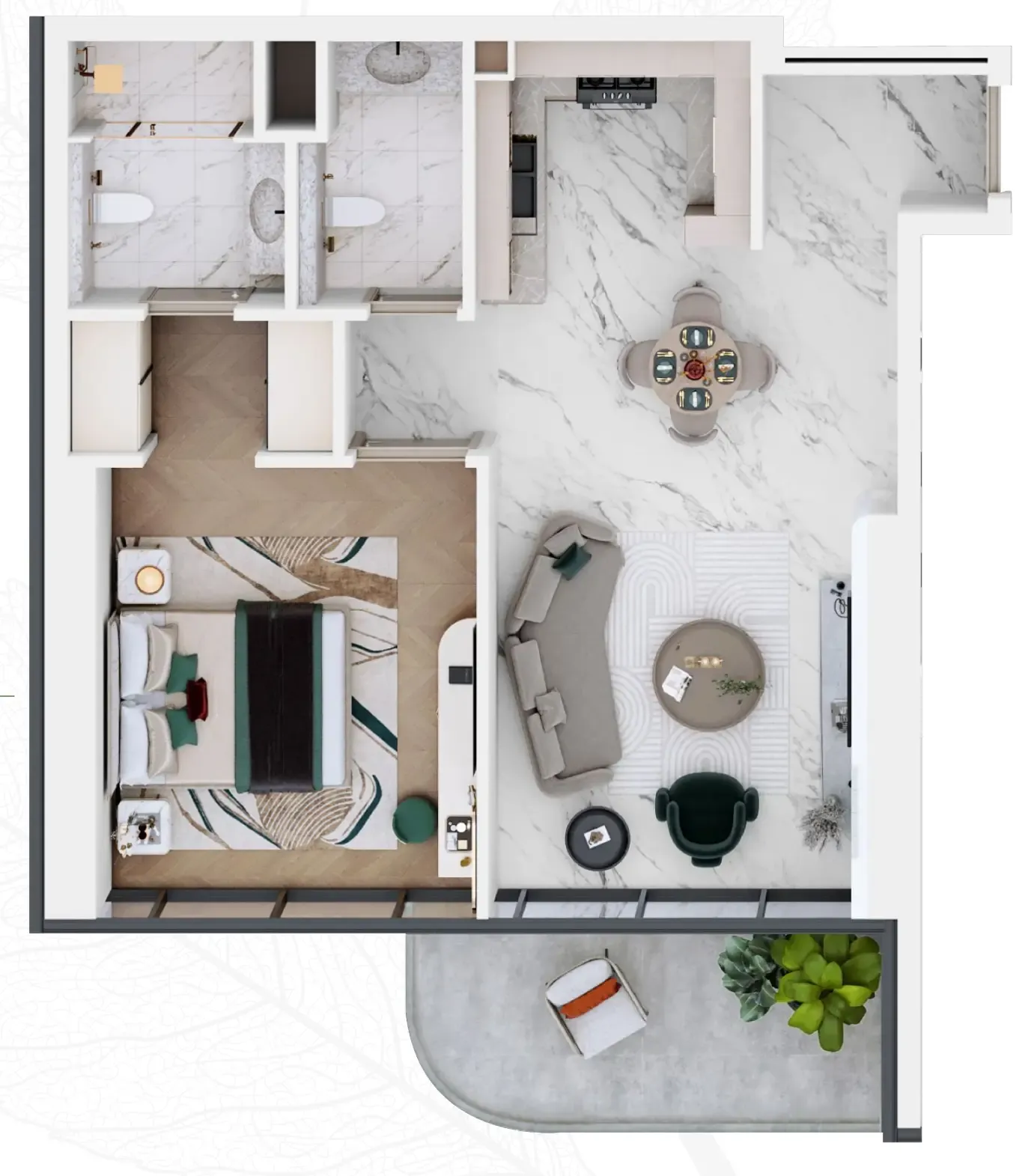 1 bedroom Apartments floor plan at Vega