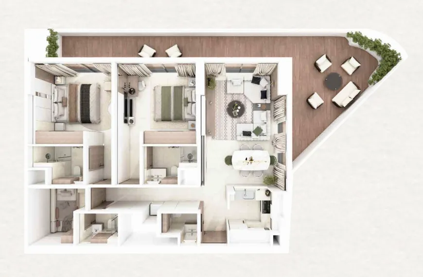 2.5 bedroom Apartments floor plan at Barari Gate by ADE