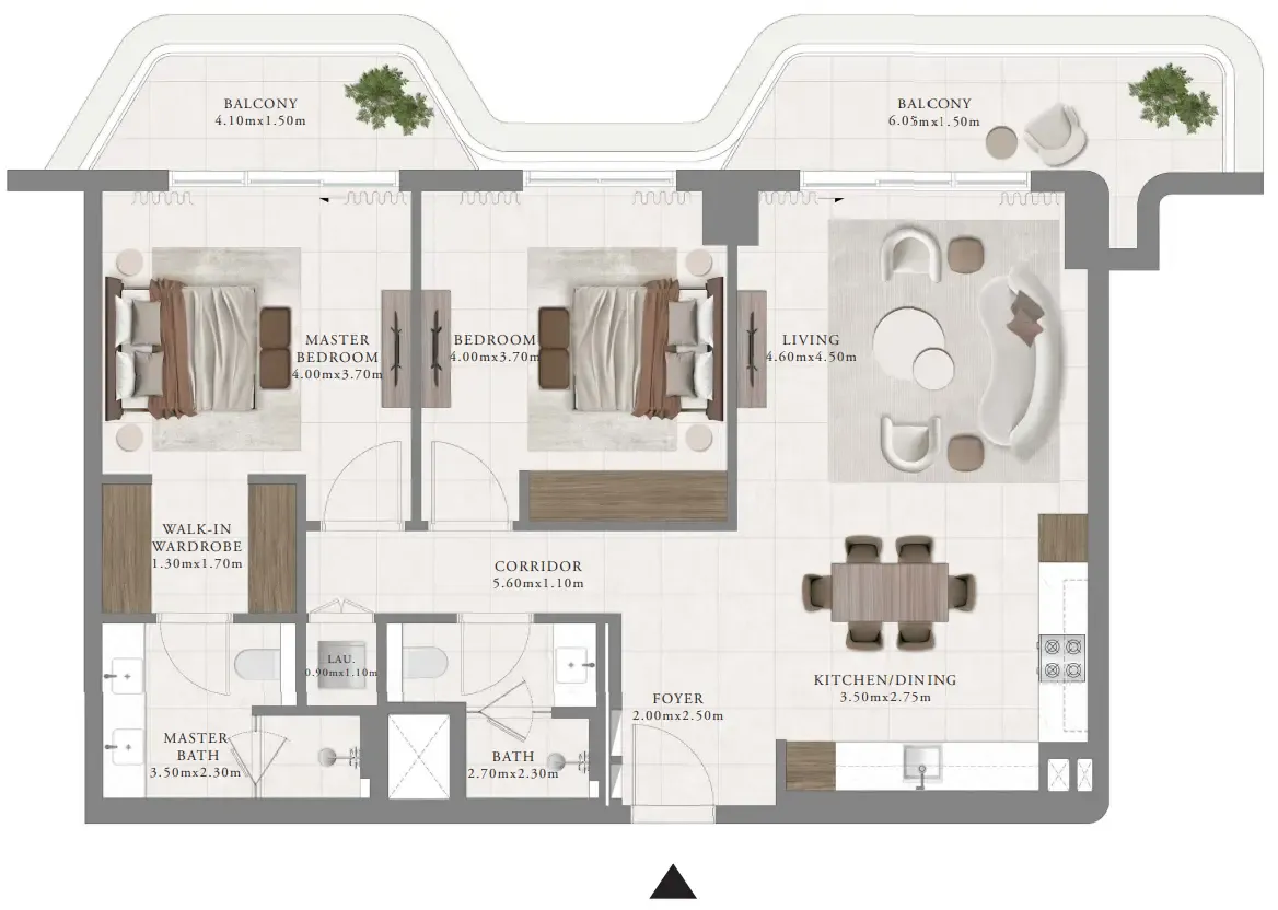 2 bedroom Apartments floor plan at Sera 2