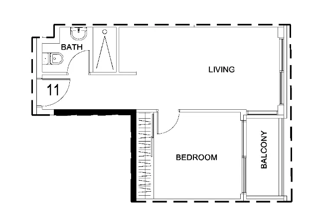 0 bedroom Apartments floor plan at Damac Hills 2 - Hotel Edge by Rotana