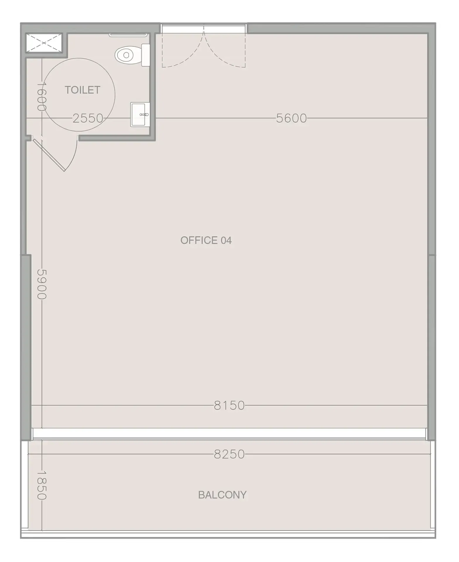  bedroom Office floor plan at 1WOOD Residence 2