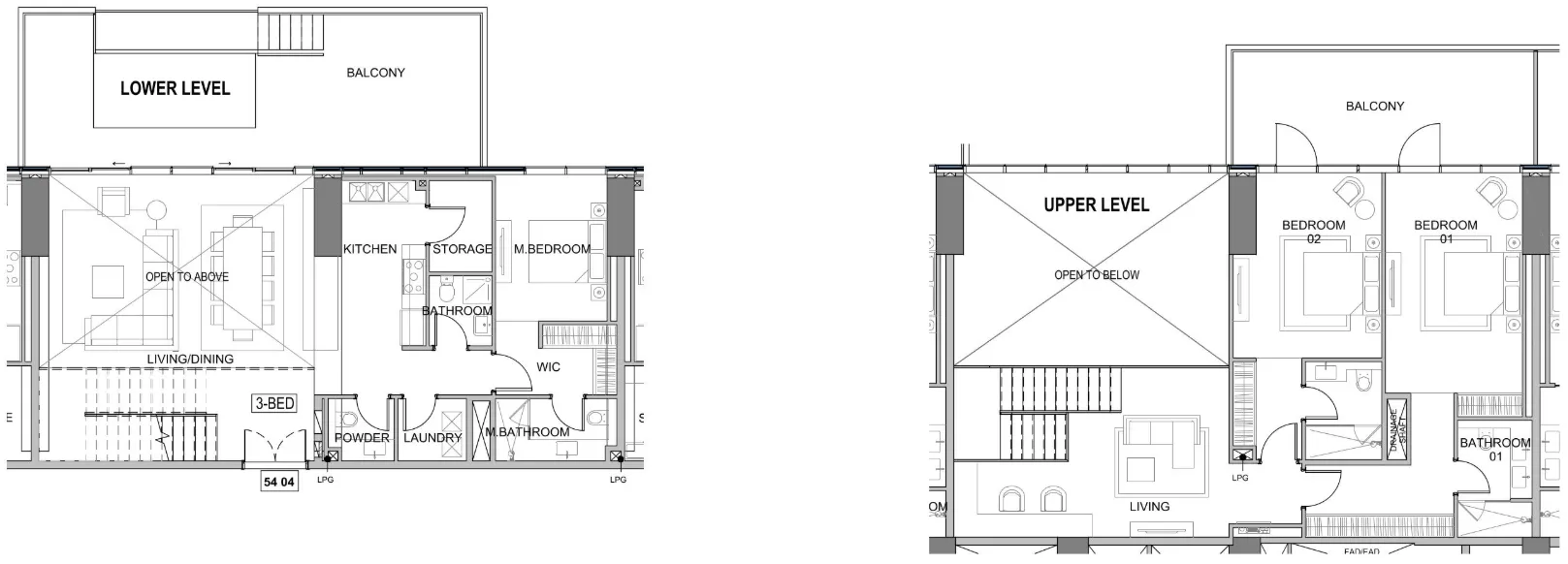 3 bedroom Penthouse floor plan at Damac Safa Gate