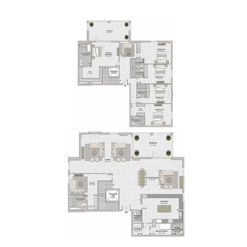 5 bedroom Penthouse floor plan at Port De La Mer