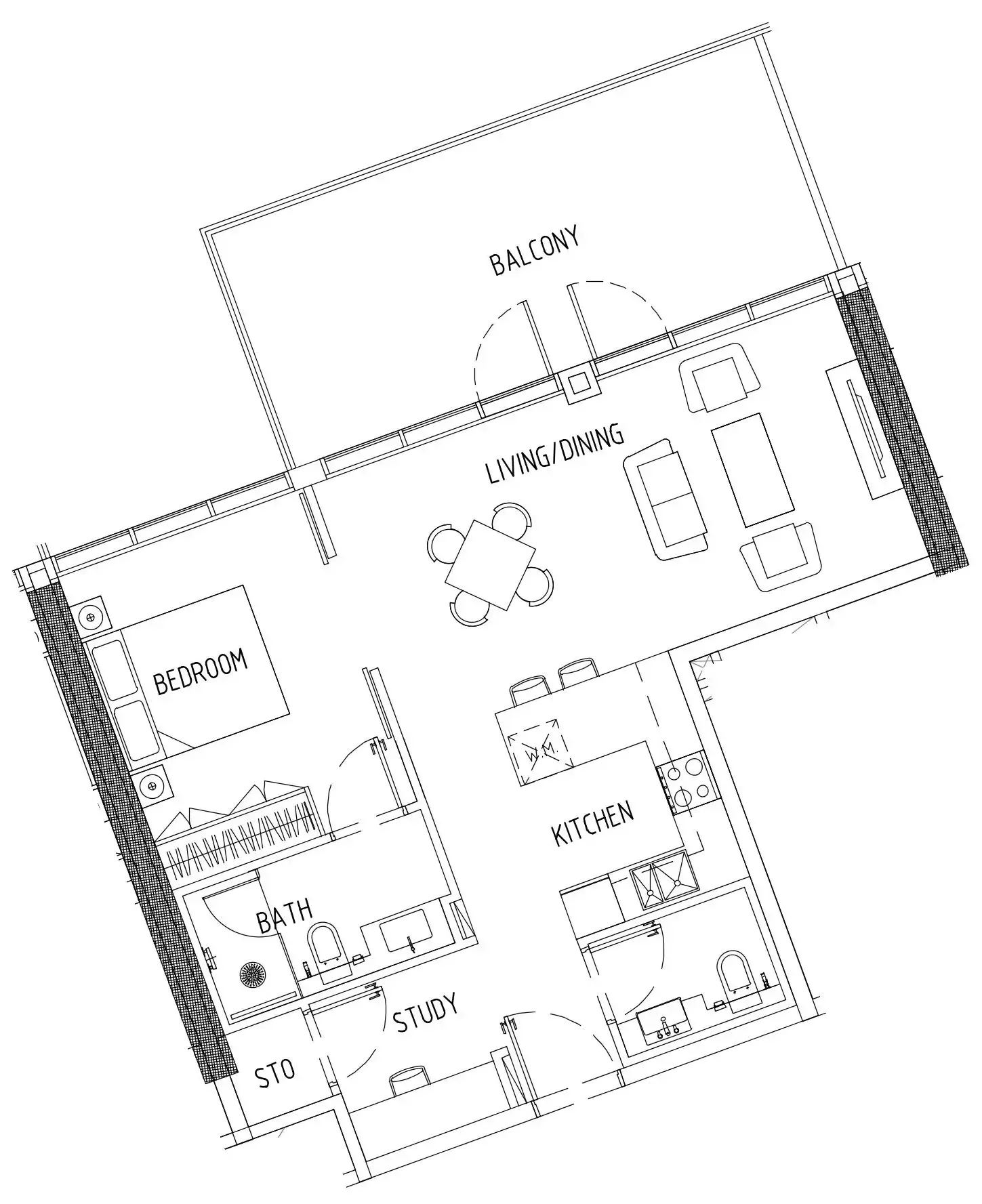 1 bedroom Apartments floor plan at Damac District