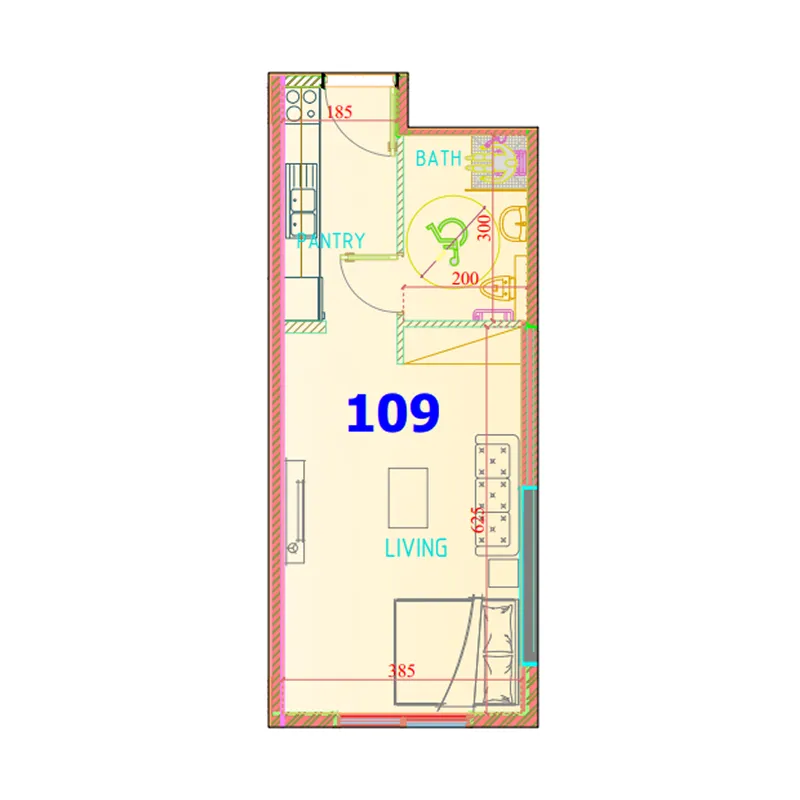 0 bedroom Apartments floor plan at Carmel Residence