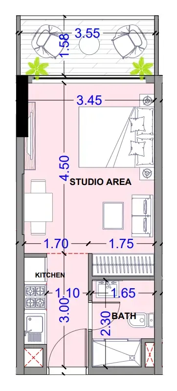 0 bedroom Apartments floor plan at Celesto 3