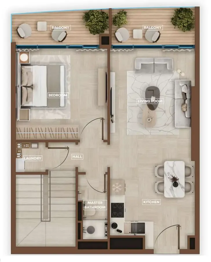2 bedroom Apartments floor plan at Sky Hills Astra
