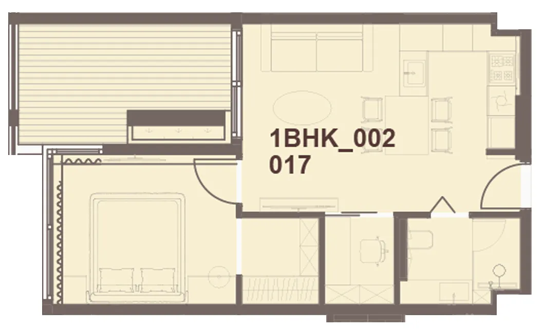 1 bedroom Apartments floor plan at J-Haus Residence