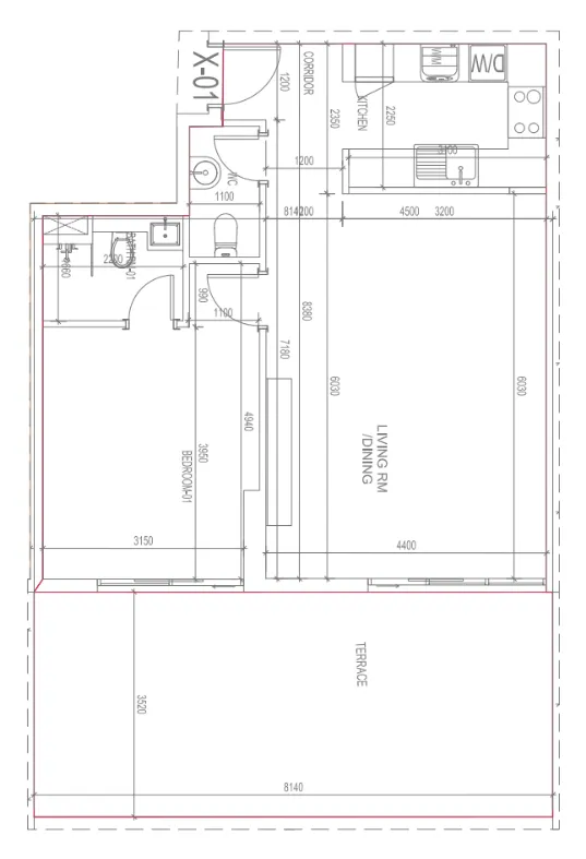 1 bedroom Apartments floor plan at Blue Bay Walk