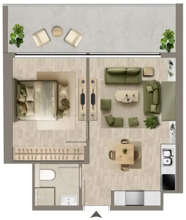 1 bedroom Apartments floor plan at Colibri Views