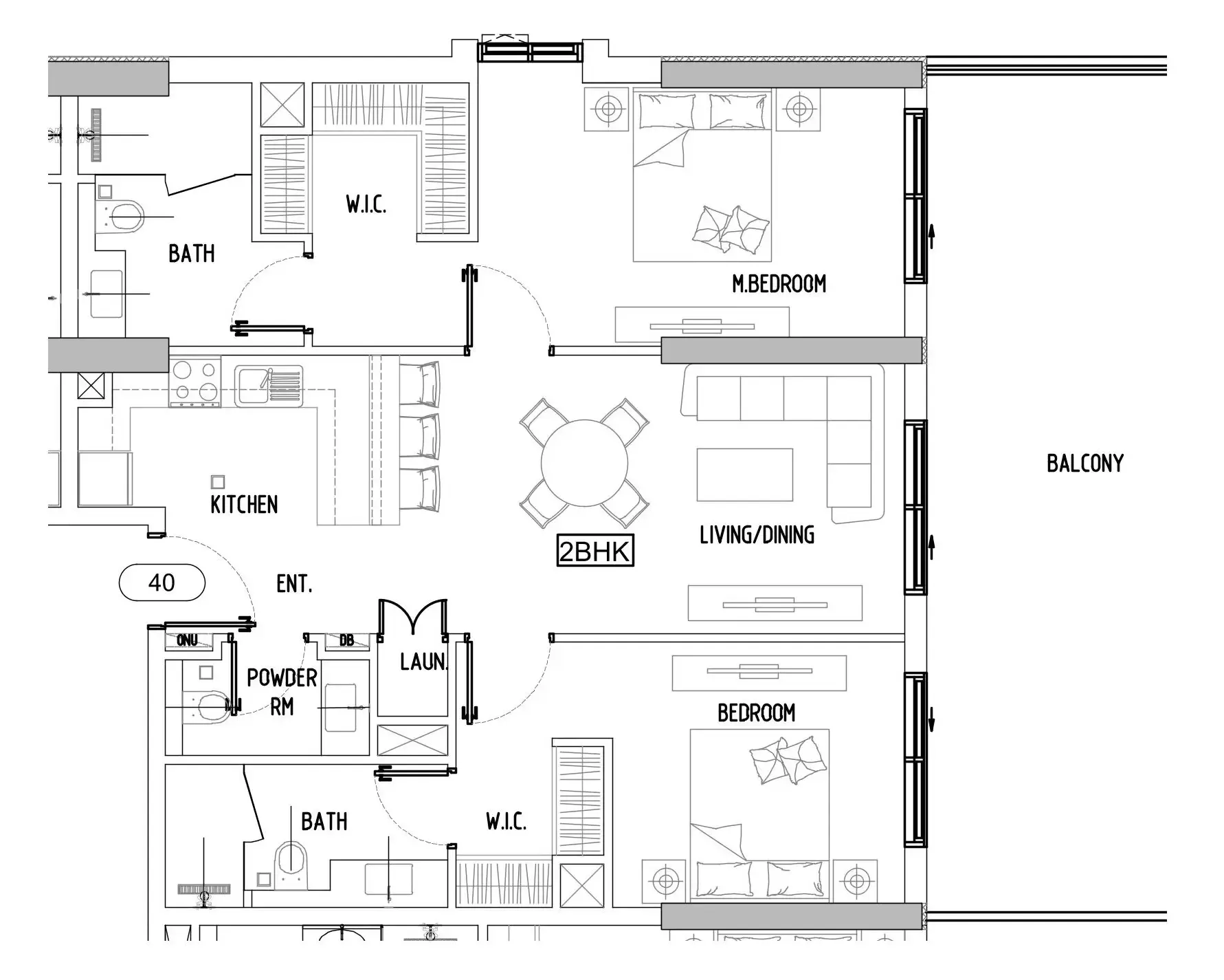 2 bedroom Apartments floor plan at Damac Lagoons Views Phase 3