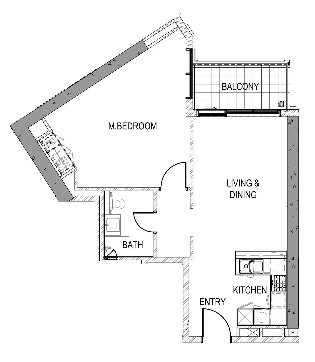 1 bedroom Apartments floor plan at Aykon City Tower