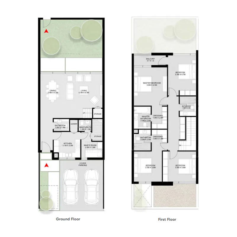 4 bedroom Townhouse floor plan at Masaar Azalea