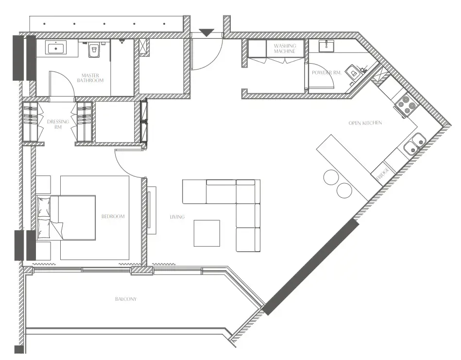1 bedroom Apartments floor plan at Creekside Residence