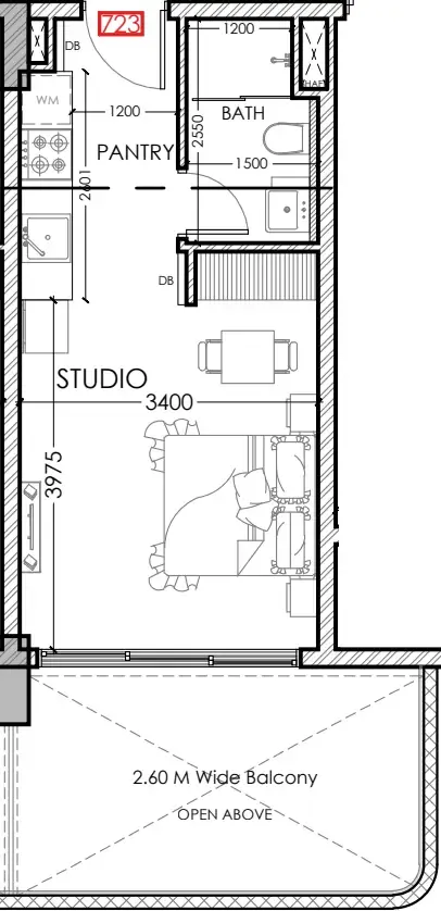 0 bedroom Apartments floor plan at Al Haseen Residences 5