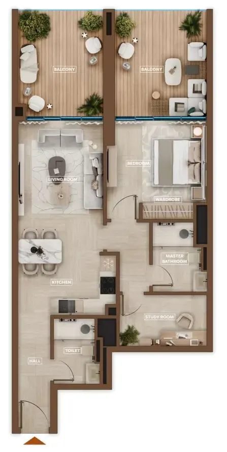 1 bedroom Apartments floor plan at Sky Hills Astra