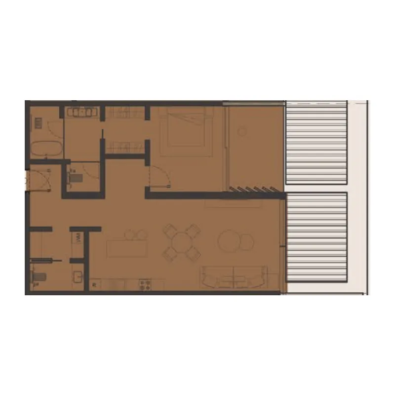 1 bedroom Apartments floor plan at Omoria Private Residences